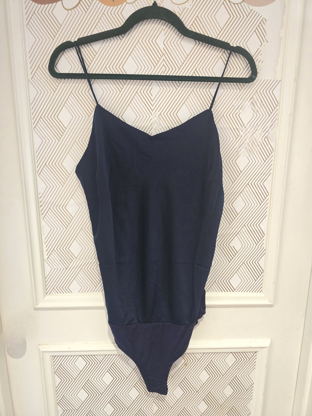 Navy Blue Women's Spaghetti Strap Bodysuit